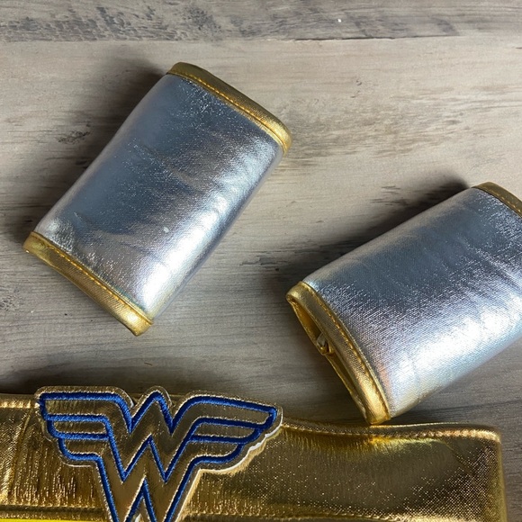 Wonder Woman Kids Costume Dress with Cape, Headband, Wristbands, and Belt- Small - Picture 8 of 10